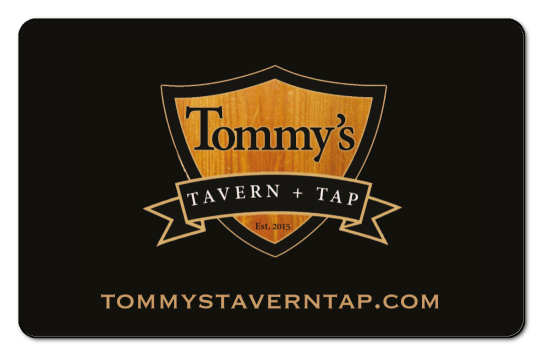 tommys tavern logo over black background